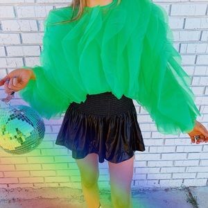 Triple threads lime neon green top